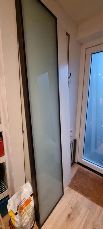 3x Ikea Fevik deur glas met zw/br rand voor 239x50cm kast