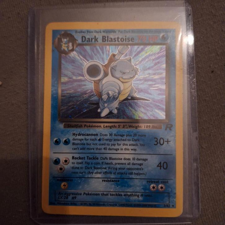 Dark Blastoise - Zeldzame Foil Pokémonkaart, Hobby en Vrije tijd, Verzamelkaartspellen | Pokémon, Gebruikt, Losse kaart, Foil