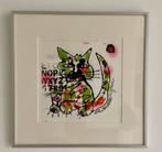 Erik Zwezerijnen zeefdruk ‘Happy cat’  57/75 gesigneerd, Antiek en Kunst, Verzenden