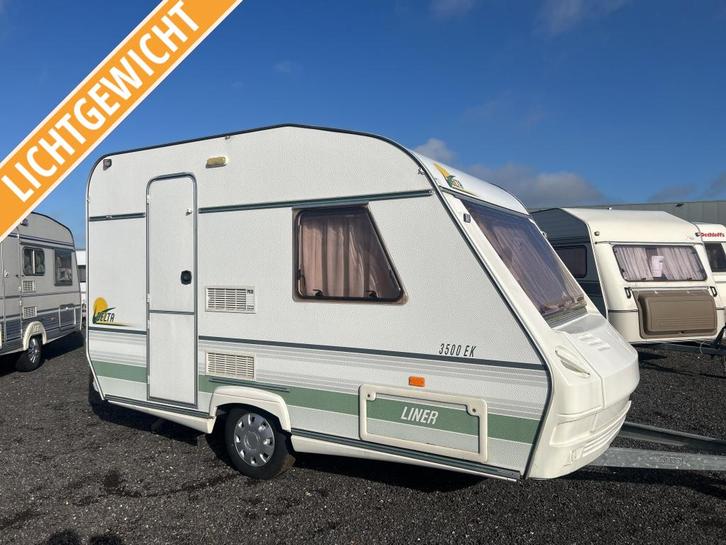 DELTA 3500 EK 2003 TOILET, PANORAMA LUIFEL 6950,, Caravans en Kamperen, Caravans, Bedrijf, tot en met 2, 500 - 750 kg, Standaardzit