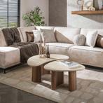 Salontafel Travertin Keramiek - Organisch - Direct Leverbaar, Verzenden, Eikenhout, Nieuw, 50 tot 100 cm