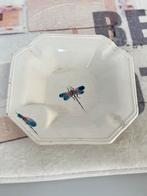 Vintage keramiek grote asbak libelle 23 centimeter wit, Ophalen of Verzenden