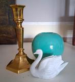 Messing kandelaar. Zenith Gouda vaas 428. Zwaan Biscuit., Ophalen of Verzenden