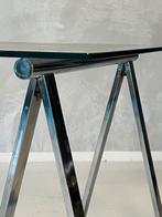 Jaren 70 schragen tafel vintage trestle desk design eettafel, Huis en Inrichting, Ophalen, Gebruikt, Onbekend, Bureau