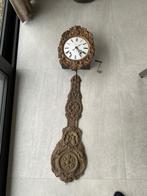 Mooie antieke Franse kopere Contoise klok met bloemenslinger, Ophalen