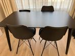 IKEA Lisabo 140x78 eettafel zwarte met stoelen Amag, Huis en Inrichting, Tafels | Eettafels, Gebruikt, 100 tot 150 cm, Vier personen