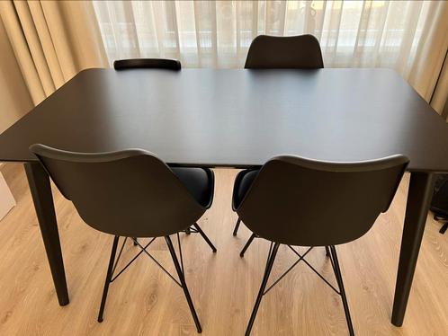 IKEA Lisabo 140x78 eettafel zwarte met stoelen Amag, Huis en Inrichting, Tafels | Eettafels, Gebruikt, 50 tot 100 cm, 100 tot 150 cm