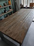 Hardhouten tafel met aluminium onderstel, Ophalen of Verzenden