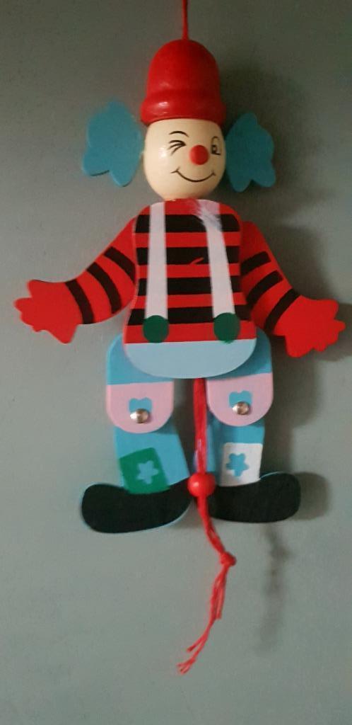 Clown Marionette Trekpop, Kinderen en Baby's, Speelgoed | Houten speelgoed, Nieuw, Overige typen, Verzenden