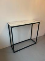 Marmeren look sidetable, Ophalen, 100 tot 150 cm, Zo goed als nieuw, 25 tot 50 cm