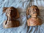 2 houten buste borst beelden indonesie ongeveer 30 cm 1 koop, Ophalen of Verzenden