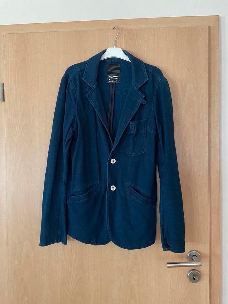Denham blauw soepel stretch colbertje jasje katoen stof S, Kleding | Heren, Kostuums en Colberts, Zo goed als nieuw, Maat 46 (S) of kleiner