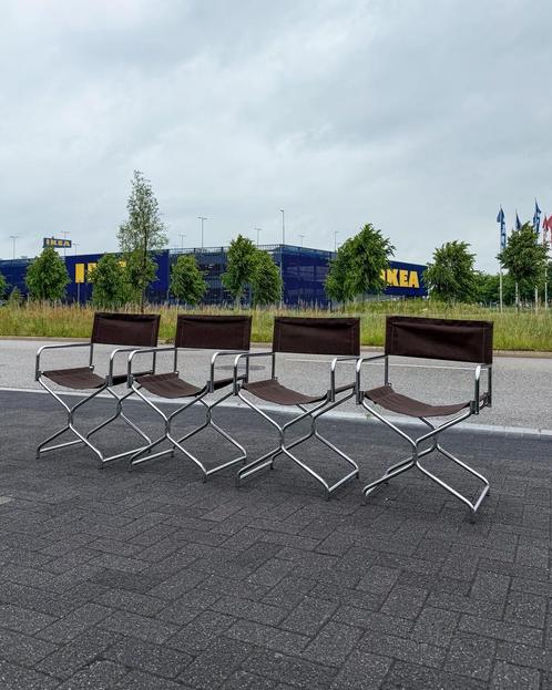Vintage Ikea Figaro regisseurstoel | 1976 | 4 beschikbaar, Huis en Inrichting, Stoelen, Gebruikt, Eén, Metaal, Stof, Zwart, Ophalen of Verzenden