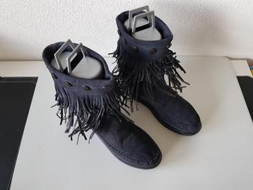  Karma of Charme MAAT 40 donker blauwe suede franje boots  beschikbaar voor biedingen