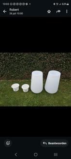 Elho witte grote lichtgevende bloempotten, Tuin en Terras, Bloembakken en Plantenbakken, Kunststof, Minder dan 60 cm, Rond, Ophalen of Verzenden