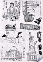 NIEUW GROTE sheet stempels Plate 069 Reizen Stampinback, Ophalen of Verzenden, Nieuw, EZ-mounted stempel