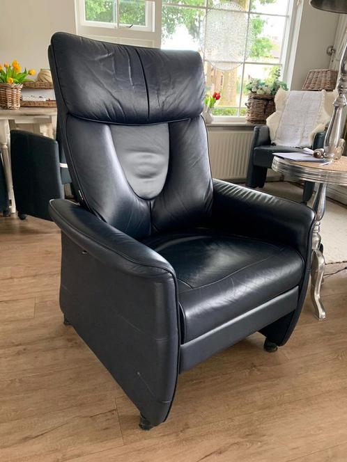Skalma lederen fauteuil verstelbaar, Huis en Inrichting, Fauteuils, Zo goed als nieuw, Leer, 75 tot 100 cm, Ophalen