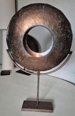 Waxinelicht ring ornament op houder. Brons kleur, metaal, Ophalen of Verzenden, Minder dan 50 cm