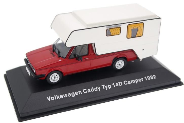 28204: Volkswagen Caddy typ 14D Camper - 1982 - Atlas 1:43, Hobby en Vrije tijd, Modelauto's | 1:43, Zo goed als nieuw, Auto, Overige merken
