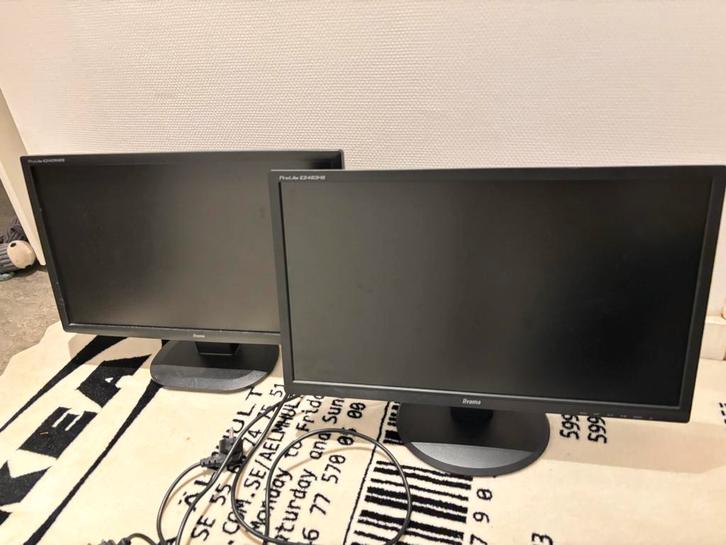 2x Iiyama 24" Monitoren - beide voor totaal 40e, Computers en Software, Monitoren, Gebruikt, 60 Hz of minder, HDMI, LED, Full HD