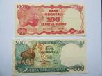 Indonesie: 100 rupiah 1984 of 500 rupiah 1988 of Italië 1969, Ophalen of Verzenden, Zuidoost-Azië, Los biljet