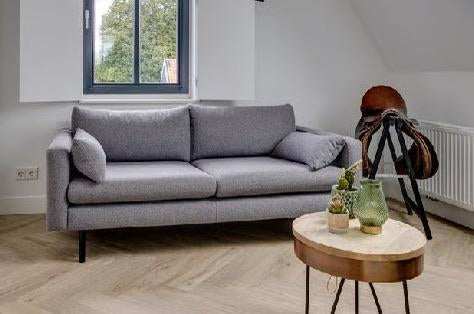 Grijze stoffen bank - comfortabel en stijlvol, Ophalen, Minder dan 75 cm, 150 tot 200 cm, Tweepersoons