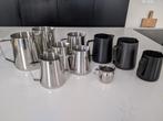 Melkopschuimkannen zwart en zilver, Ophalen of Verzenden, Gebruikt, Overige materialen, Overige stijlen
