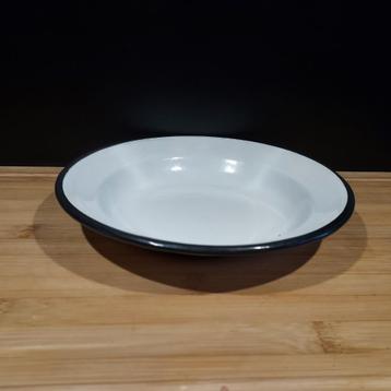 Emaille bord wit met zwarte rand no 4 beschikbaar voor biedingen
