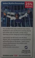 Postcodeloterij bon 120 Indoor Skydive Roosendaal, Kortingsbon, Overige typen, Drie personen of meer