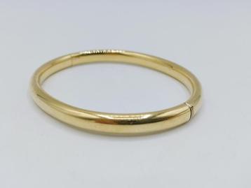 14 Karaats goud op zilver bangle / slavenarmband, 6 mm beschikbaar voor biedingen