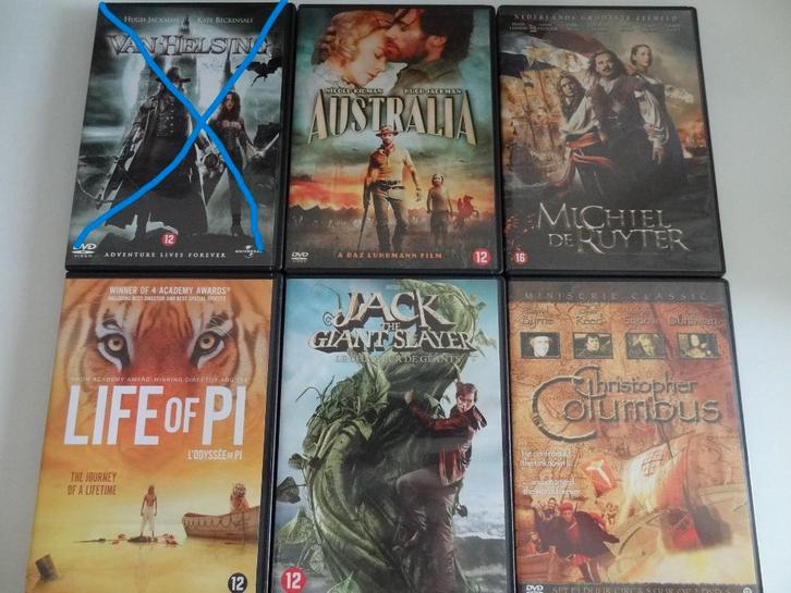 Diverse DVD's avonturenfilms., Cd's en Dvd's, Dvd's | Avontuur, Zo goed als nieuw, Alle leeftijden, Ophalen