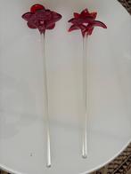 Glazen rode bloemen 50 cm lang, Huis en Inrichting, Ophalen