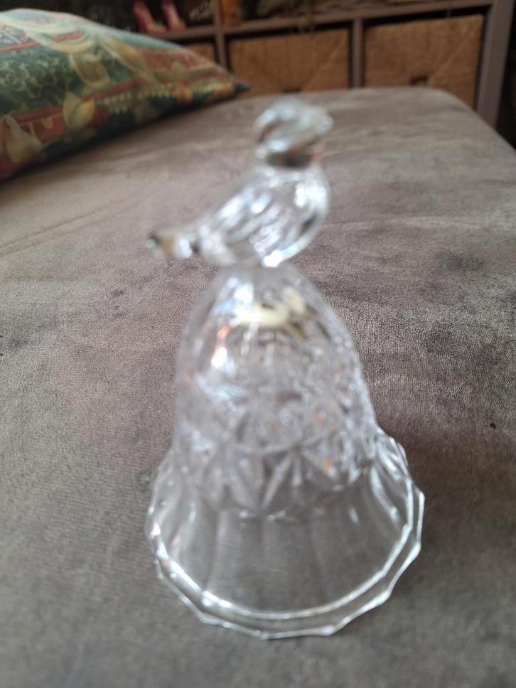 Kristallen Bel met Vogel vintage jaren 60/70, Antiek en Kunst, Antiek | Glas en Kristal, Ophalen of Verzenden