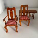 Vintage poppenhuis meubeltjes stoelen tafel landhaus, Poppenhuis, Ophalen of Verzenden, Zo goed als nieuw