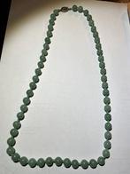 jade ketting met bewerkt zilveren slot, Sieraden, Tassen en Uiterlijk, Kettingen, Ophalen of Verzenden, Zo goed als nieuw, Groen