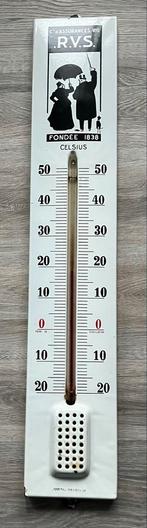 Vintage RVS Emaille Thermometer uit 1959, Ophalen of Verzenden, Gebruikt, Reclamebord