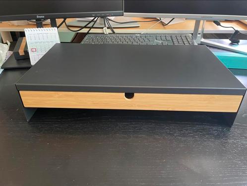 Ikea ELLOVEN Monitorstandaard met lade, antraciet, Computers en Software, Laptopstandaarden, Zo goed als nieuw, Ophalen