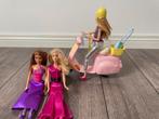 Barbie Scooter met 3 Barbie poppen, Ophalen of Verzenden, Gebruikt, Barbie