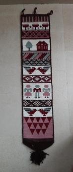 Vintage Scandinavisch wandkleed wol in pasteltinten 22x95cm, Huis en Inrichting, Ophalen of Verzenden, Gebruikt