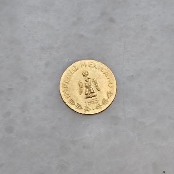 Gouden 1 pesos mexico 1865 beschikbaar voor biedingen