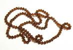 Sierlijke Facetten Amber glas kralen ketting 114 cm., Sieraden, Tassen en Uiterlijk, Kettingen, Ophalen of Verzenden, Zo goed als nieuw