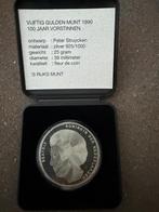 50 Gulden Zilver 1990 /100 jaar Vorstinnen (FDC) in cassette, Koningin Beatrix, Zilver, Ophalen of Verzenden, Losse munt