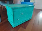 Turquoise speelgoedkist opbergkist met vintage look, Huis en Inrichting, Woonaccessoires | Kisten, Minder dan 50 cm, 50 tot 100 cm