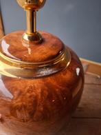 Lampenvoet bruin/mahonie en messing ca 38 hoog, Ophalen, Minder dan 50 cm