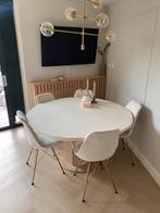Eettafel betoncire rond organisch wit / betonlook, Ophalen, Zo goed als nieuw, Rond, 100 tot 150 cm