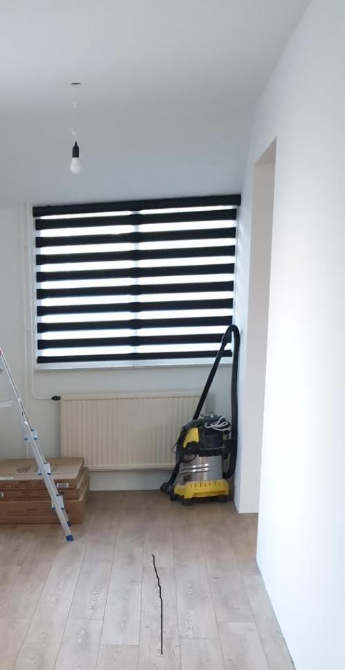 Duo Rolgordijn 2 stuks zwart transp breed 153 en 114, Huis en Inrichting, Banken | Bankstellen, Gebruikt, Hout, Kunststof, Leer