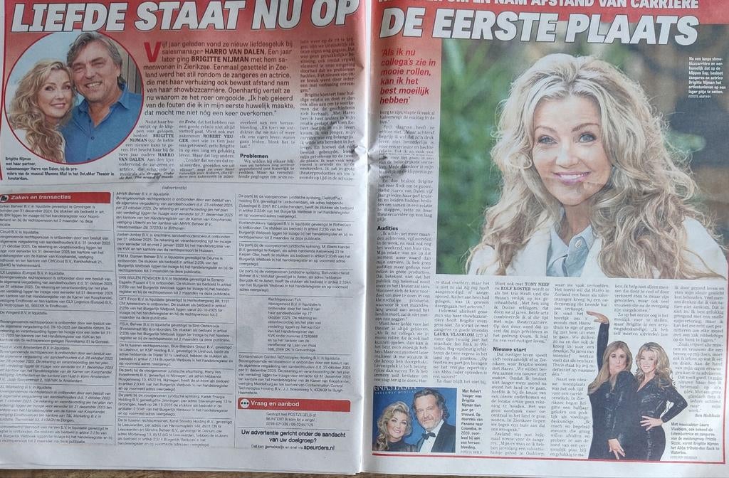 Zangeres en Actrice Birgitte Nijman - Krantenartikel Knipsel, Ophalen of Verzenden, 1980 tot heden, Tijdschrift