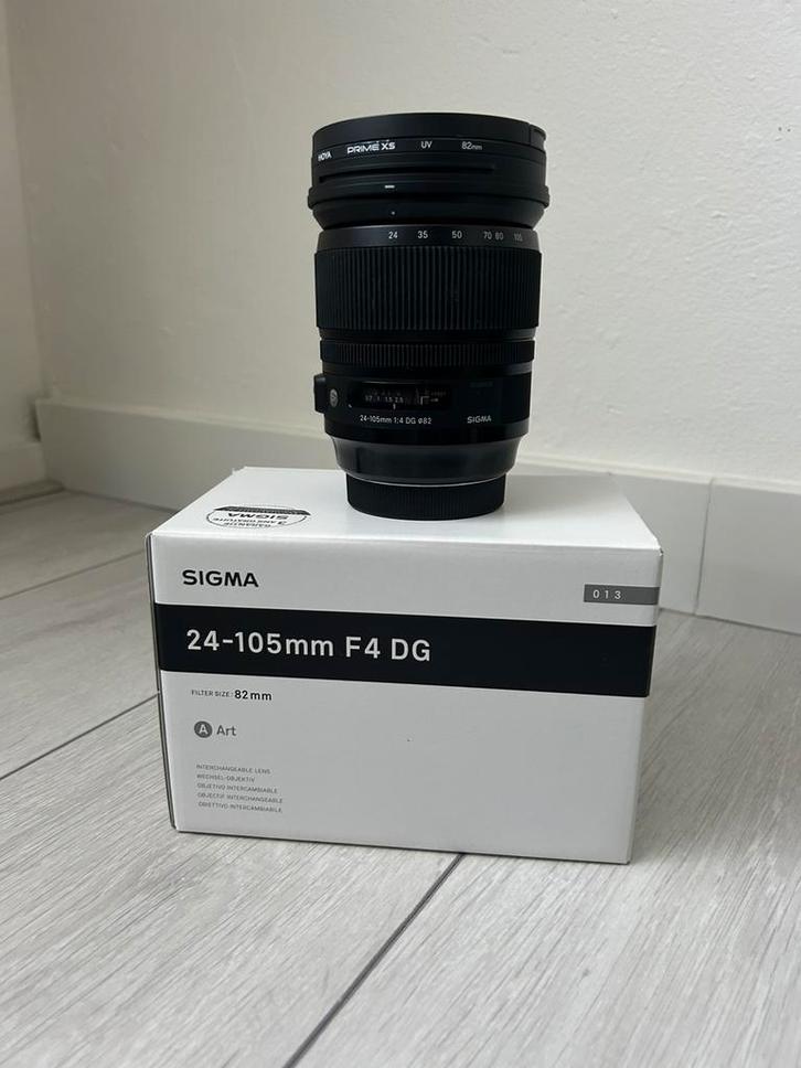 Sigma lens 24-105 mm f4 canon inclusief hoya filter, Audio, Tv en Foto, Fotografie | Lenzen en Objectieven, Zo goed als nieuw
