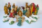 Complete oude gipsen kerstgroep voor de retro kerststal, Diversen, Kerst, Ophalen of Verzenden, Gebruikt