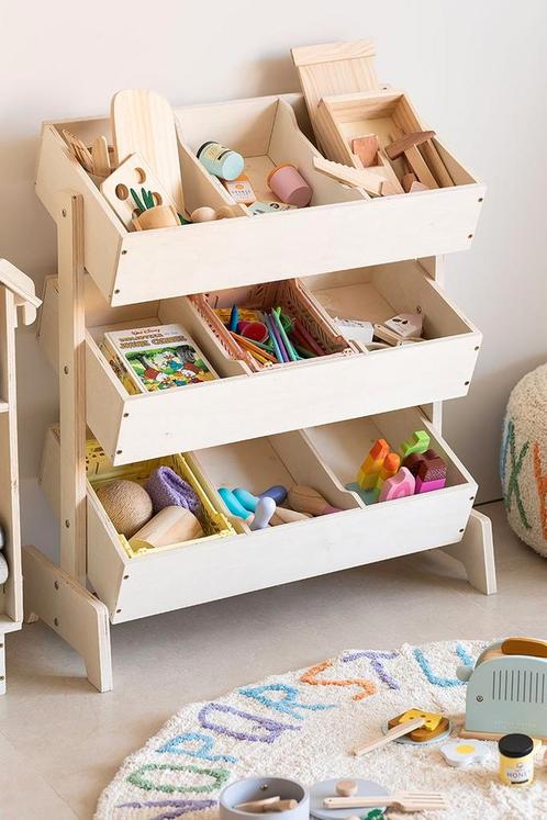 Houten speelgoed opbergerkast Yerai Kids, Kinderen en Baby's, Speelgoed | Houten speelgoed, Ophalen